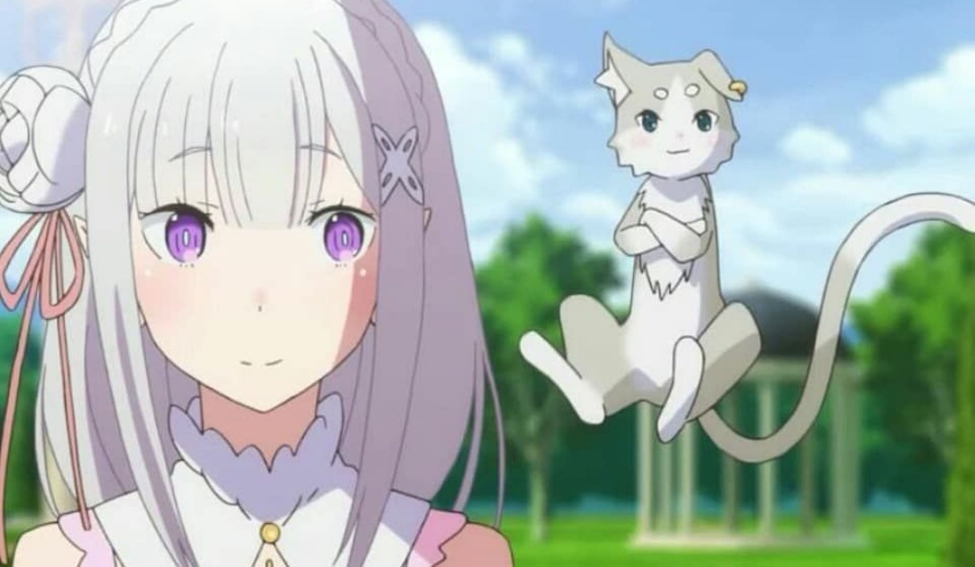 Emilia and Puck, as seen in the anime (Image White Fox)