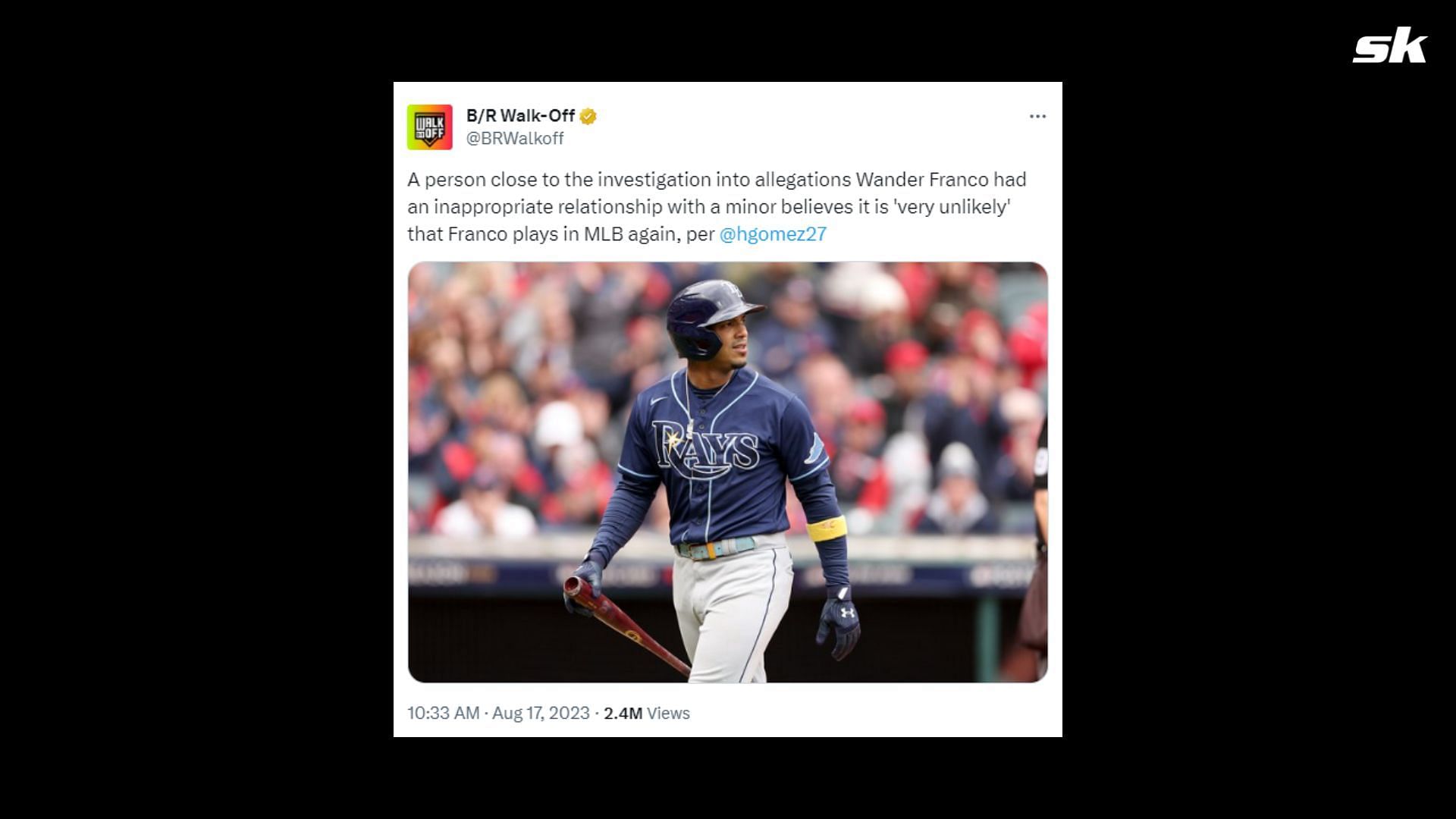 Rays Travel Without Wander Franco While MLB Investigates Allegations Of  Inappropriate Relationship [Update]