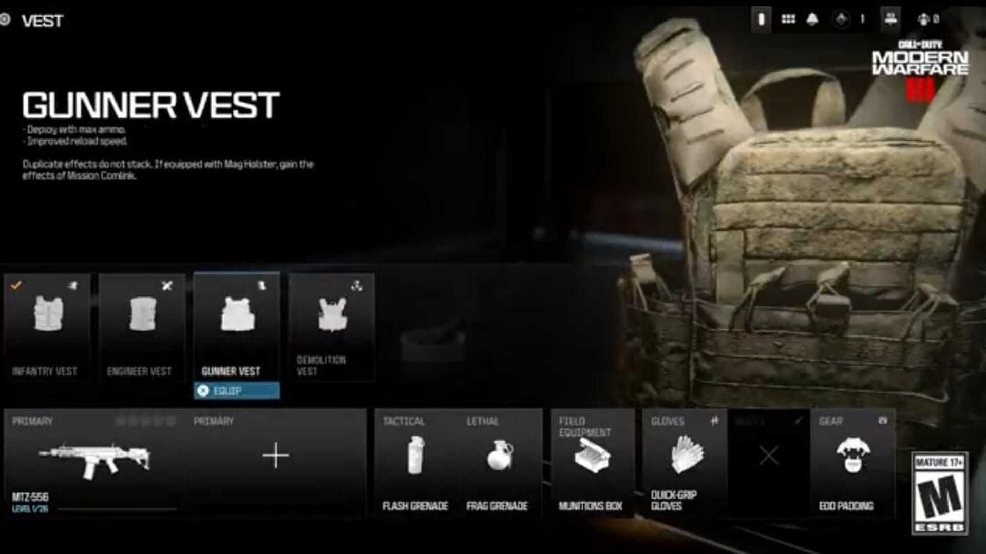 Gunner Vest Package (Image via Activision)