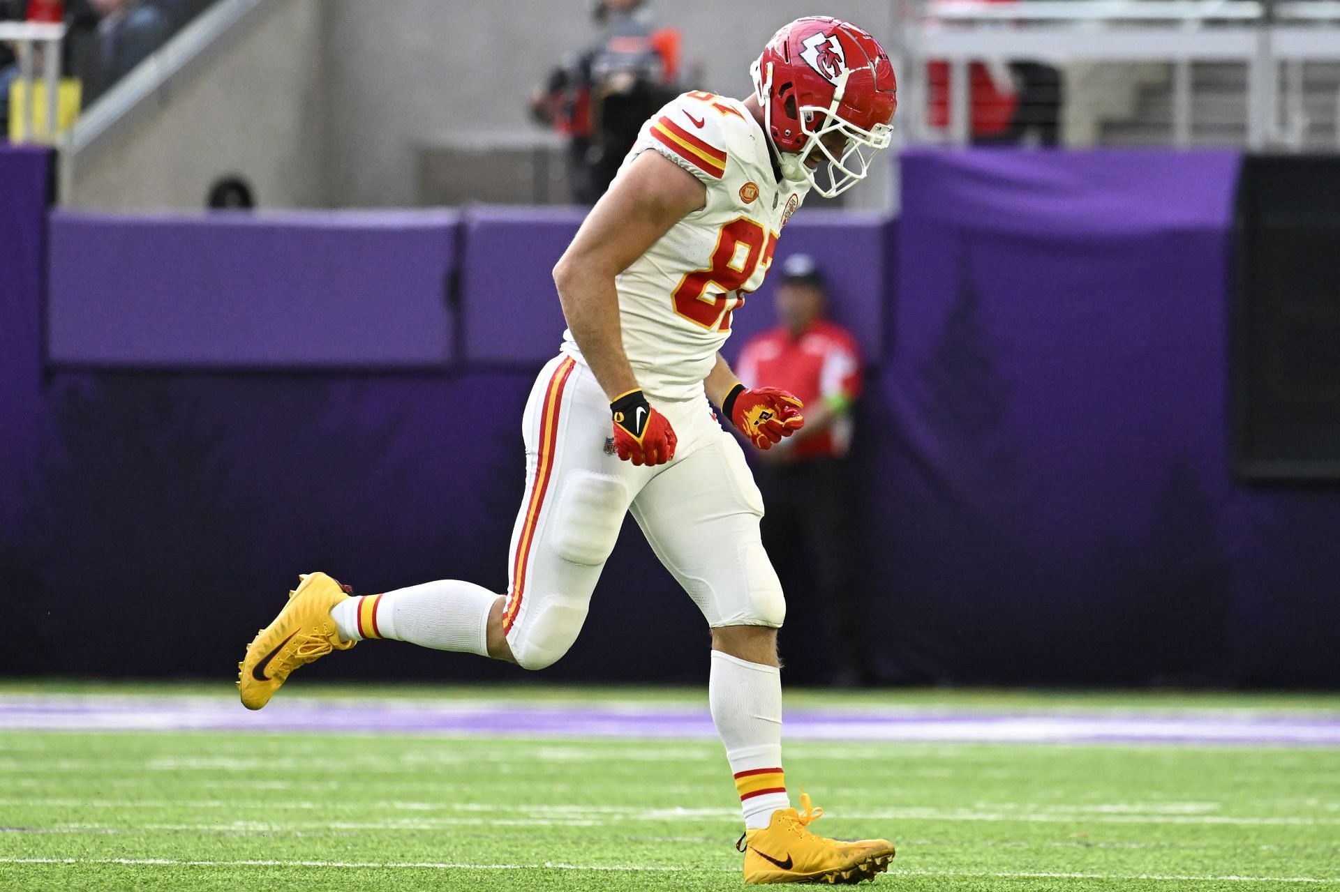 Travis Kelce during Kansas City Chiefs v Minnesota Vikings