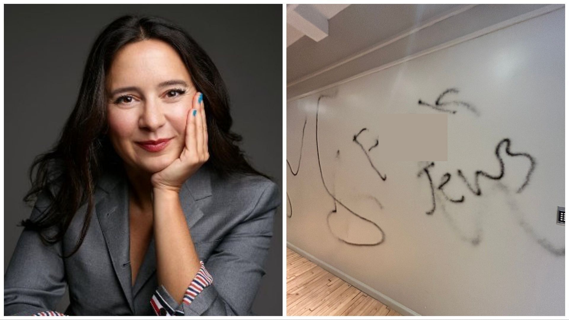 Bari Weiss shares pictures of office vandalized with expletive Antisemitic remarks (Image via X/@bariweiss)