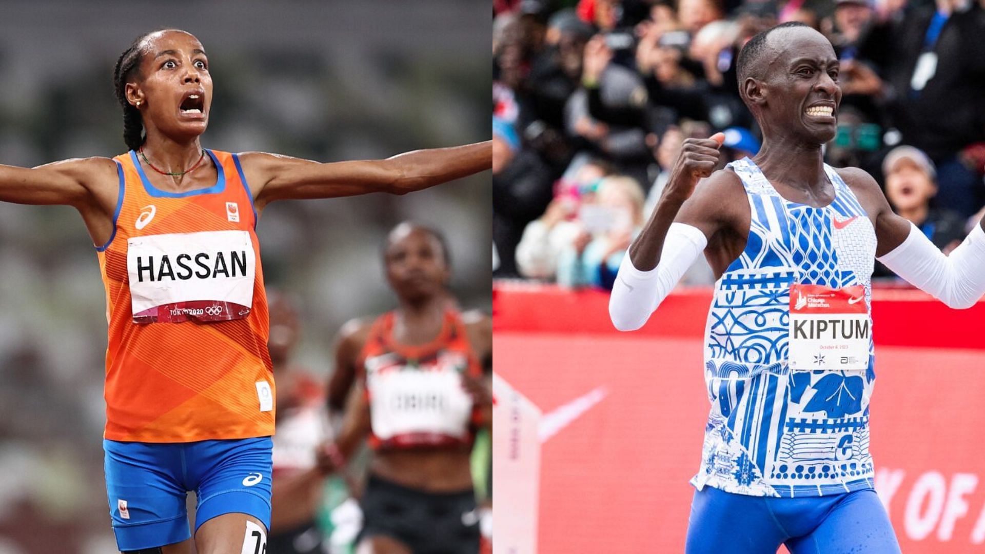 Kelvin Kiptum and Sifan Hassan (Image via Sportskeeda)