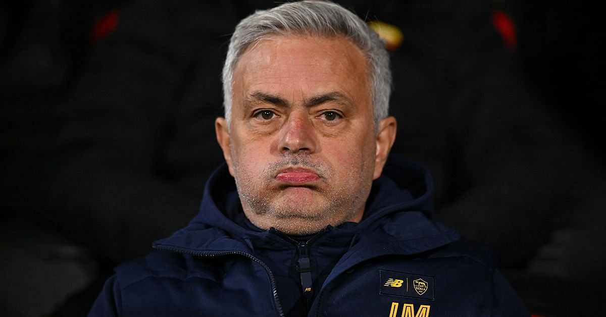 Roma manager Jose Mourinho reacts during a match.