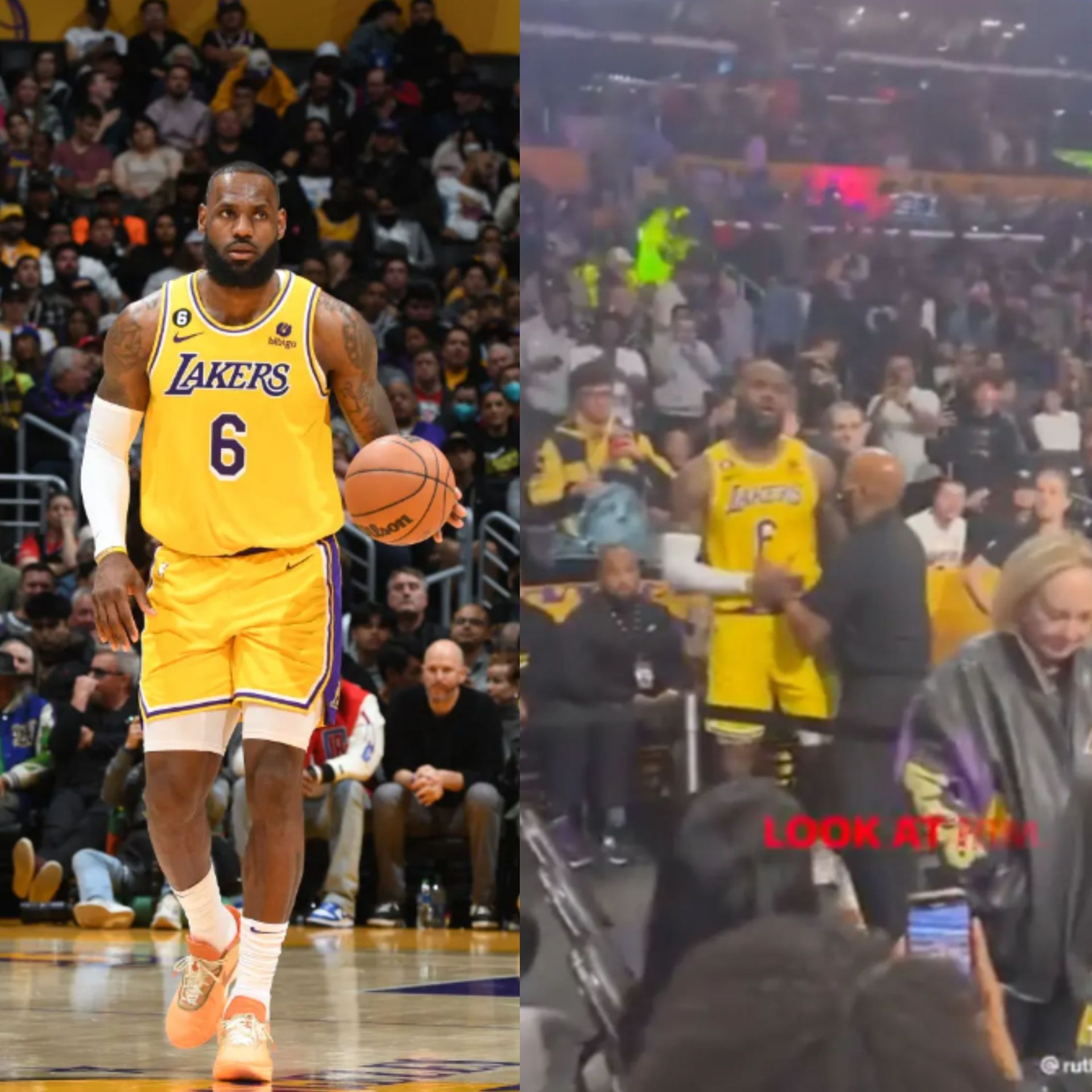 King James has heated moment with heckler on Jan 24th 2023 (vai Instagram)