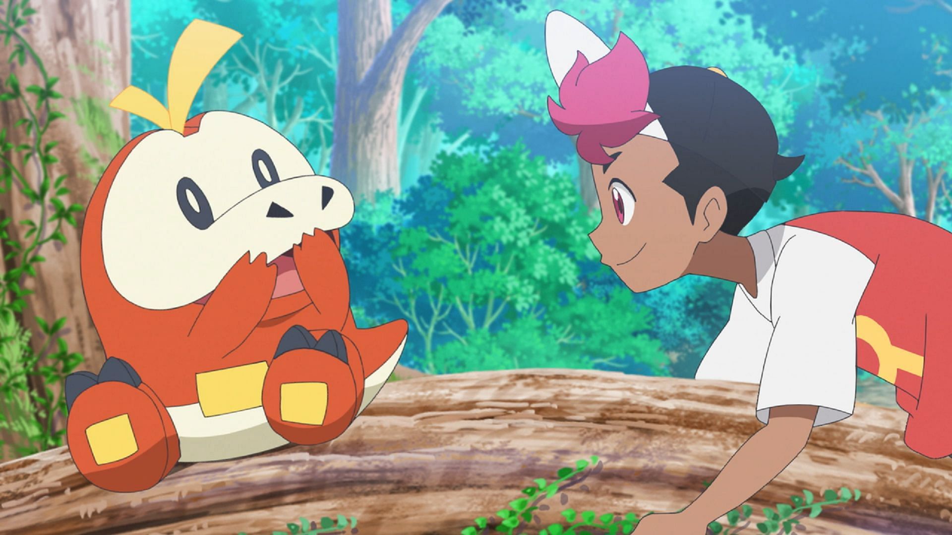 Roy meets Fuecoco in Pokemon Horizons (Image via The Pokemon Company)