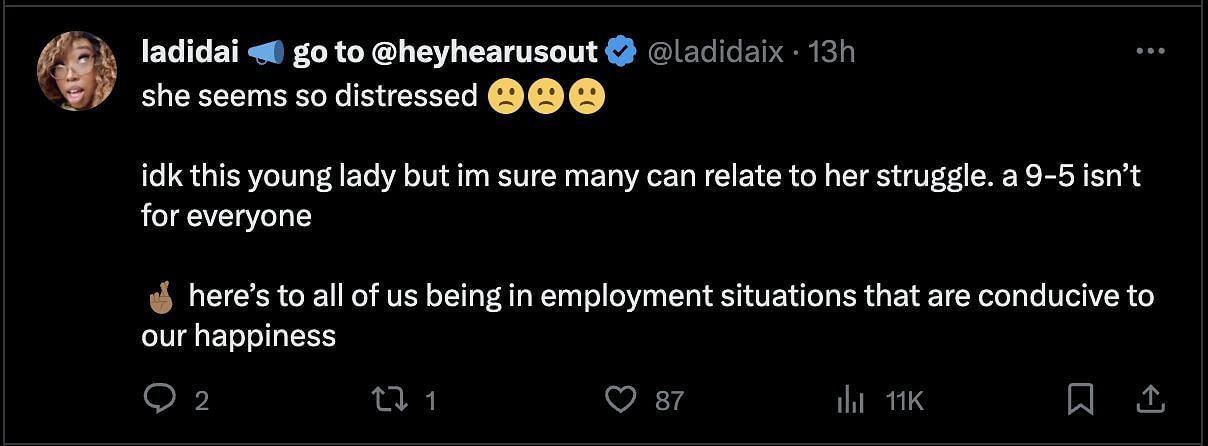 Social media users poured in their opinions after a video of a girl ranting about her 9 to 5 job went viral. (Image via Twitter)