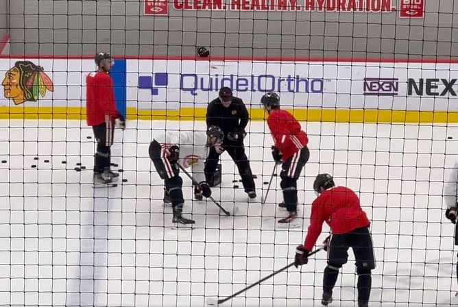 VIDEO: NHL veteran Yanic Perreault works with Connor Bedard on improving one key factor of Blackhawks rookie's game