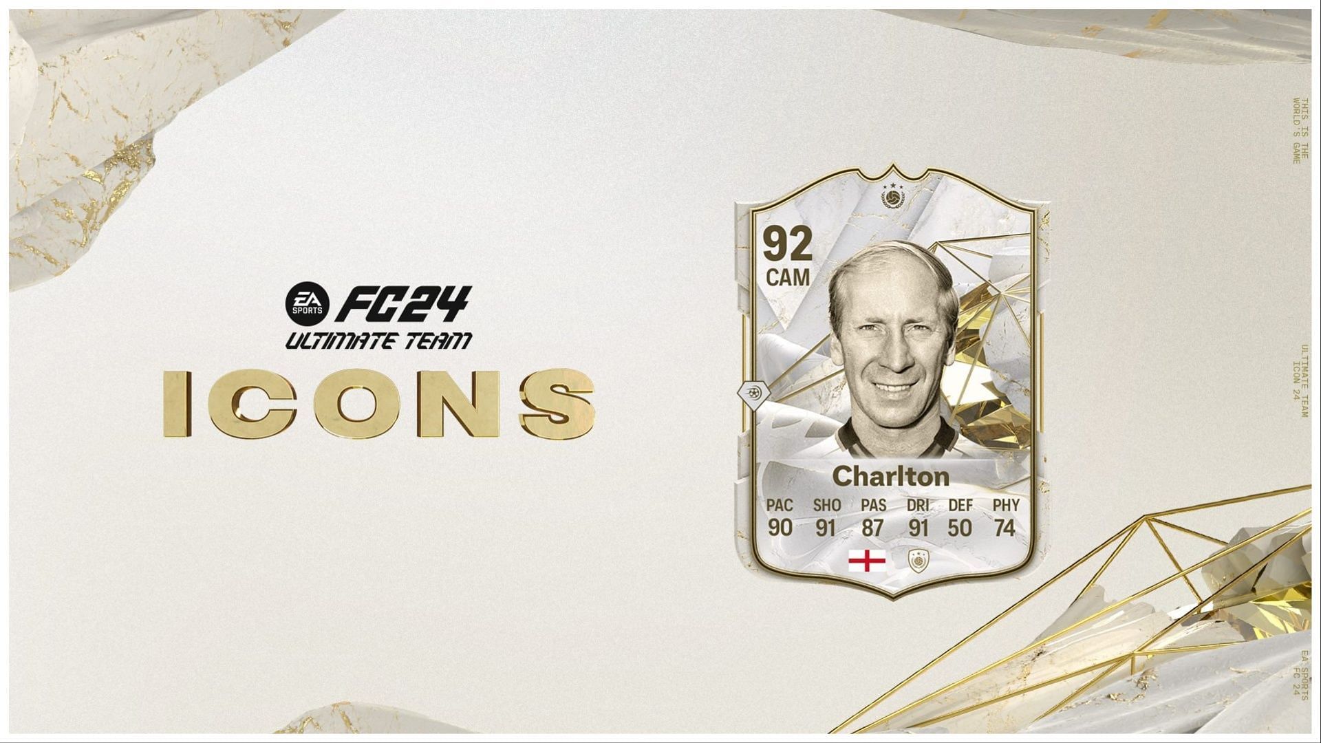 Sir Bobby Charlton is an Icon in EA FC 24 (Image via EA Sports)