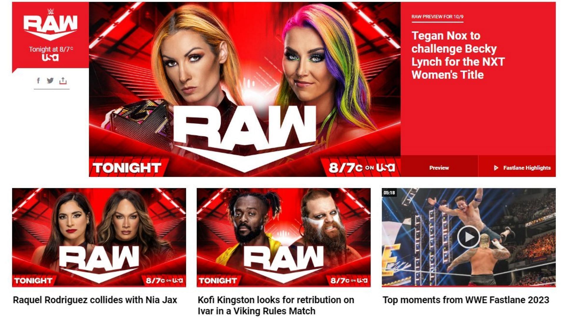Becky Lynch vs. Tegan Nox will happen on Monday Night RAW