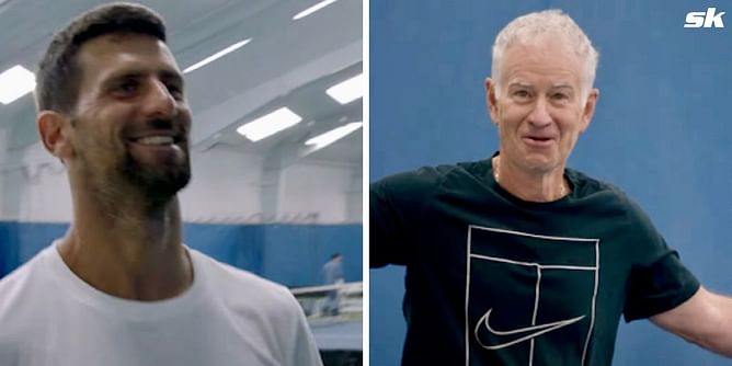 WATCH: John McEnroe takes part in hitting session with Novak Djokovic, stuns Serb during rally