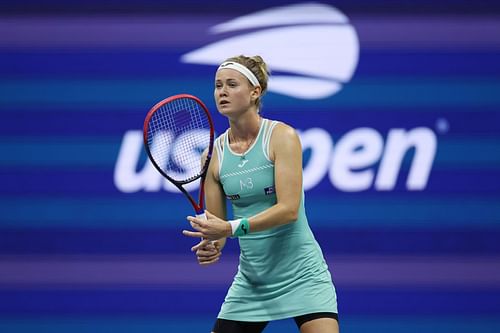 Marie Bouzkova in action at the US Open