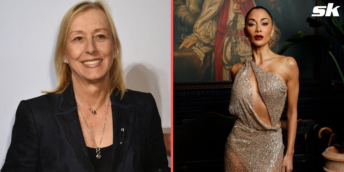 Martina Navratilova cheers for Pussycat Dolls lead singer Nicole Scherzinger in Sunset Boulevard musical