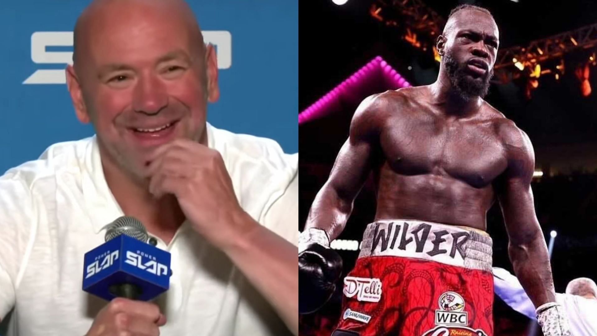 Dana White (left), Deontay Wilder (right) [Images courtesy of TheMacLife on YouTube &amp; @bronzebomber on Instagram]