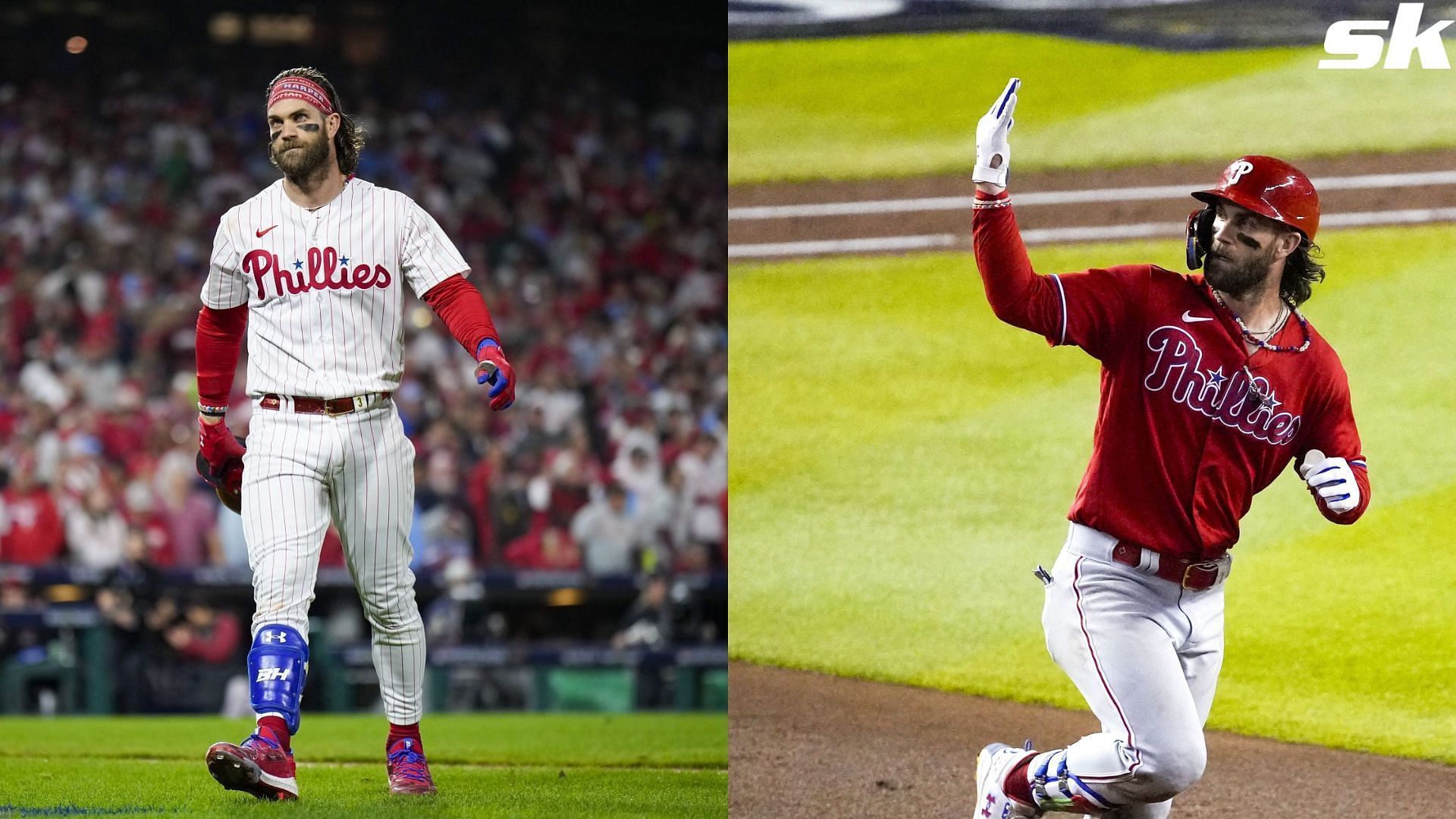 In Photos: Bryce Harper turns heads at Game 7 by wearing Patrick Beverley