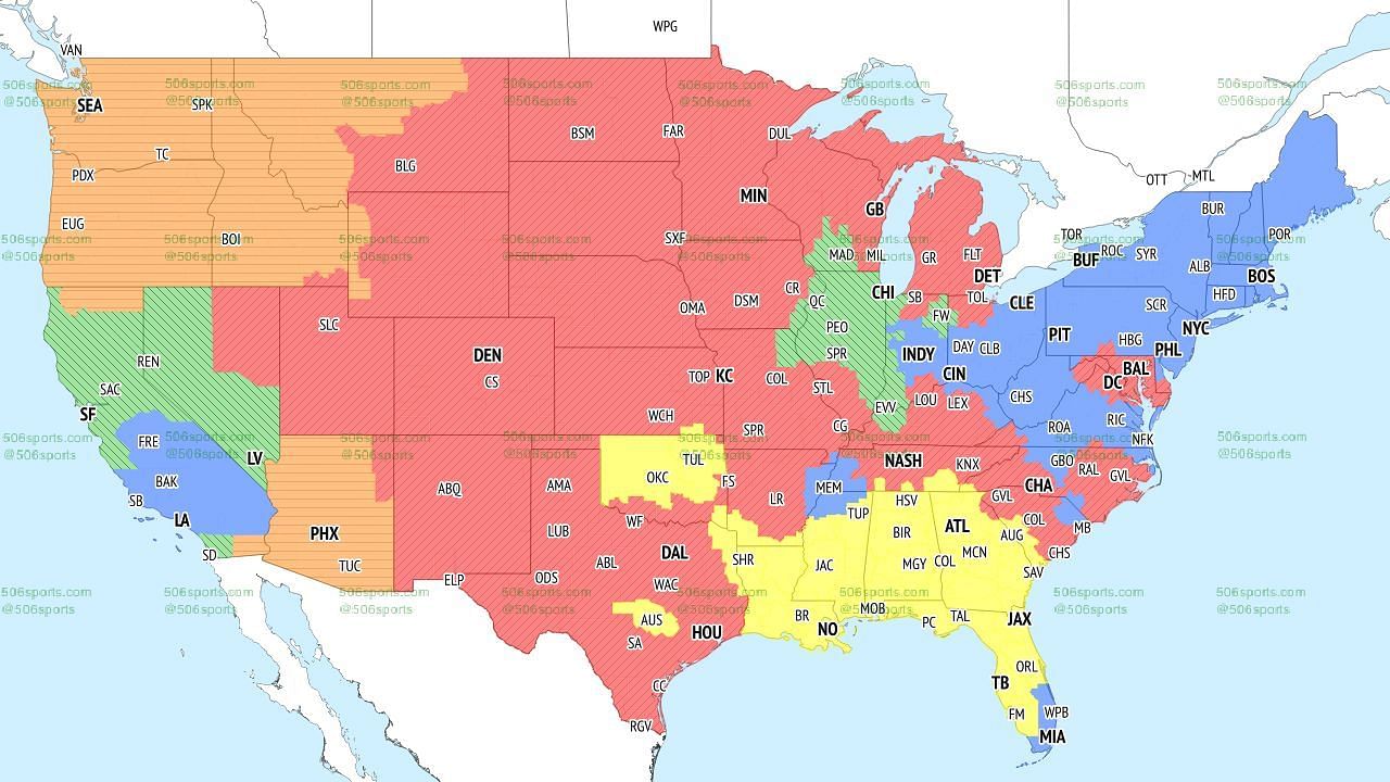 FOX Coverage Map Week 7. Credit: 506Sports