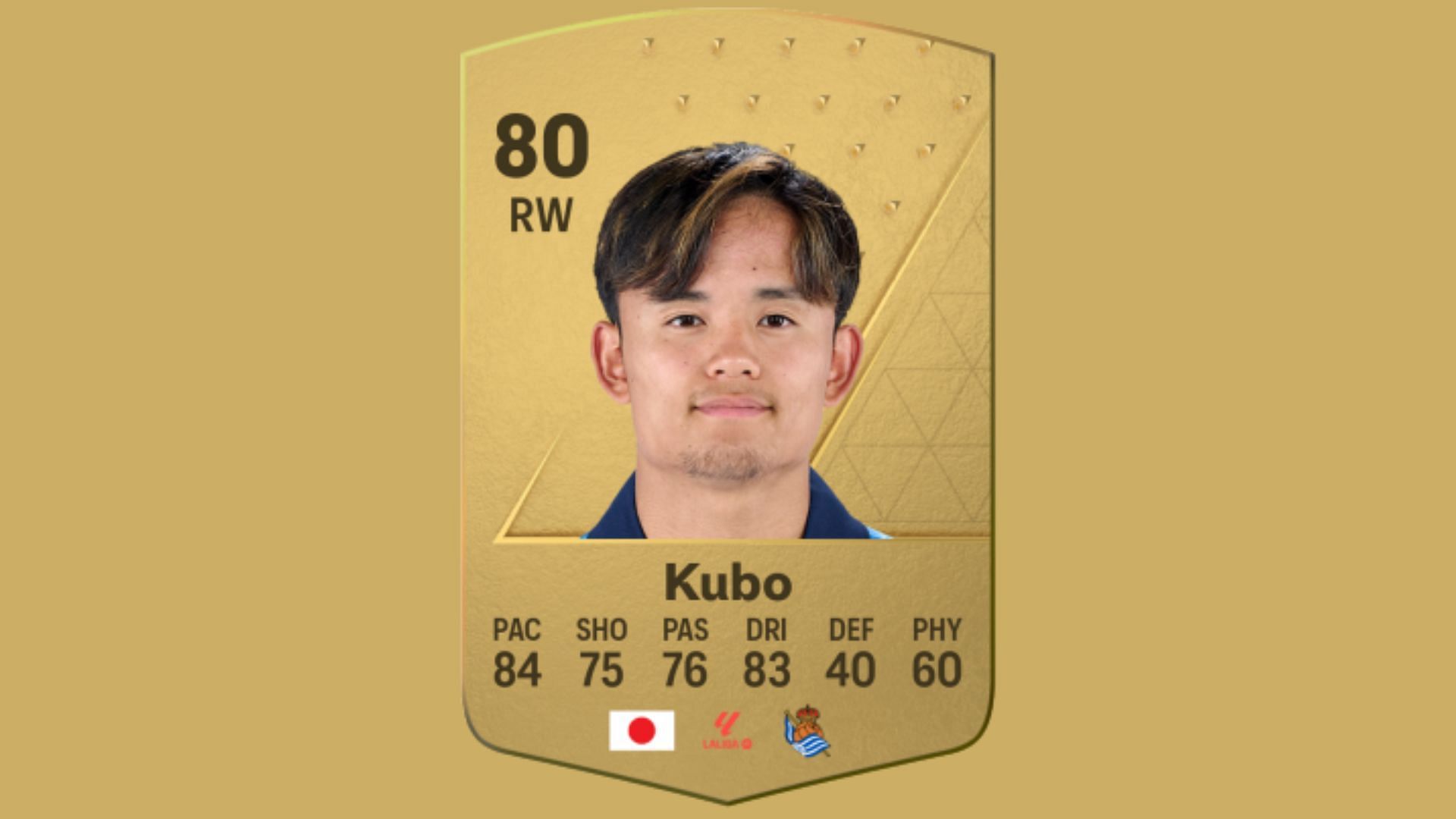 Current Takefusa Kubo Gold card in EA FC 24 (image via EA Sports)