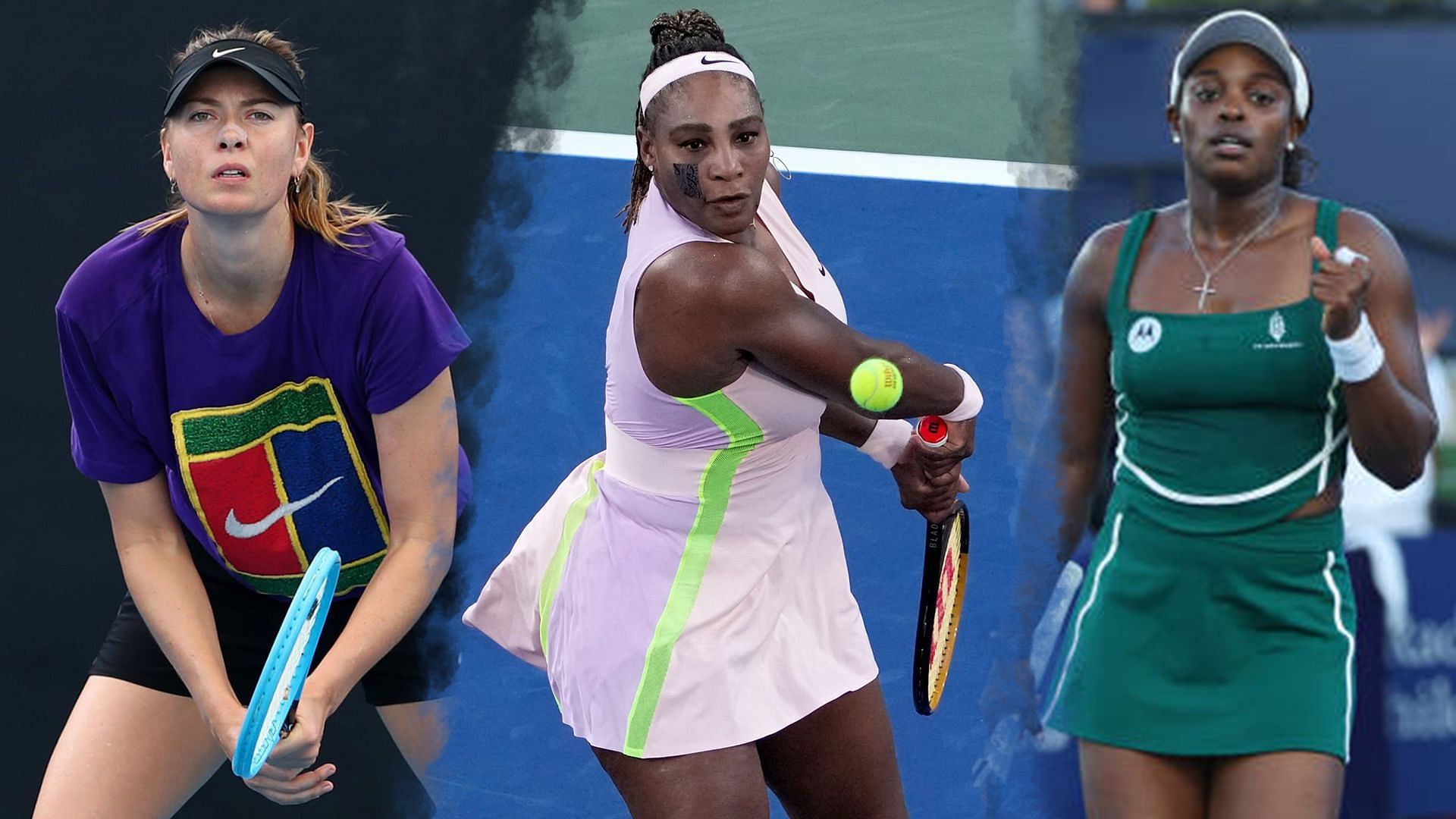 From L-R: Maria Sharapova, Serena Williams and Sloane Stephens.
