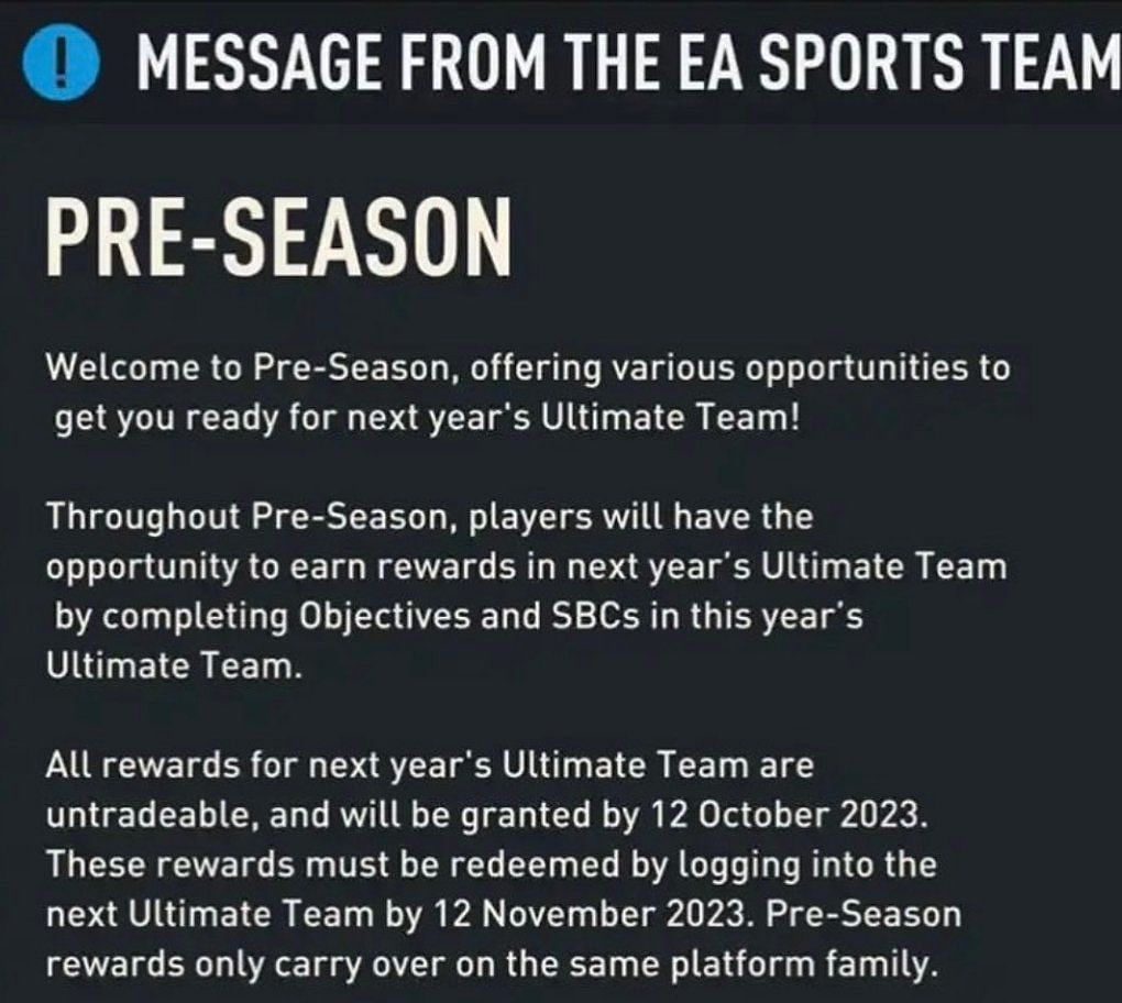 How to earn EA FC 24 Ultimate Team Pre-season rewards in FIFA 23