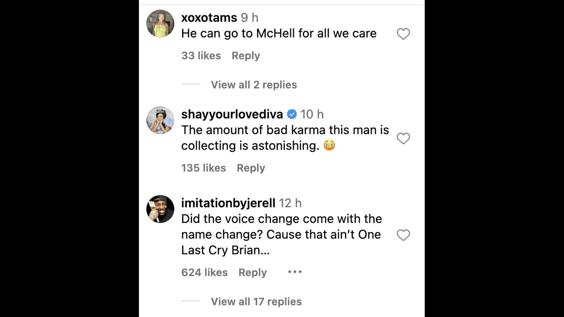 Social media users bash McKnight after he made the announcement of changing his name to match his newborn&#039;s name. (Image via Instagram)