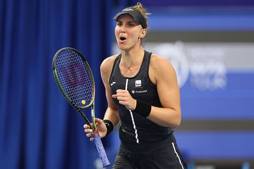 Beatriz Haddad Maia in action at the WTA Elite Trophy