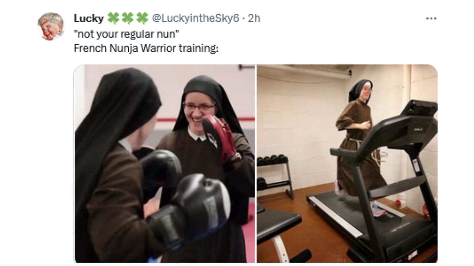 Netizens reacted hilariously to the video of the French nun (Image via X / @LuckyintheSky6)