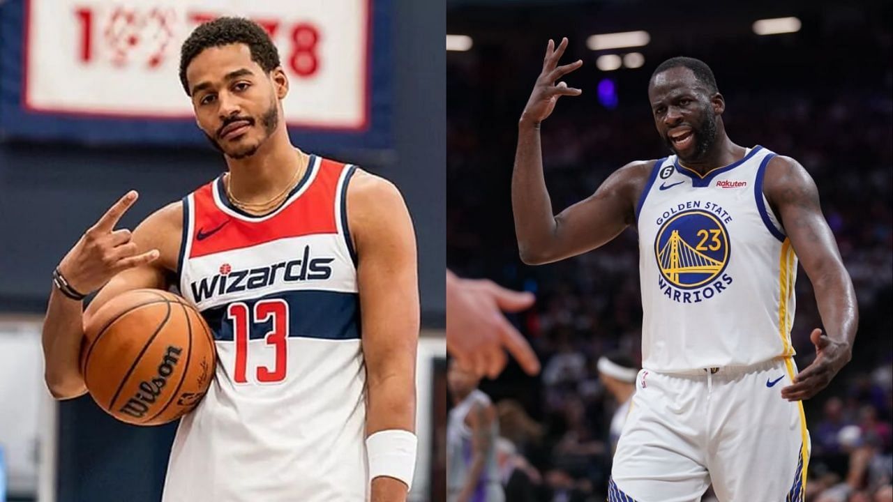 Jordan Poole (L) and Draymond Green (R)