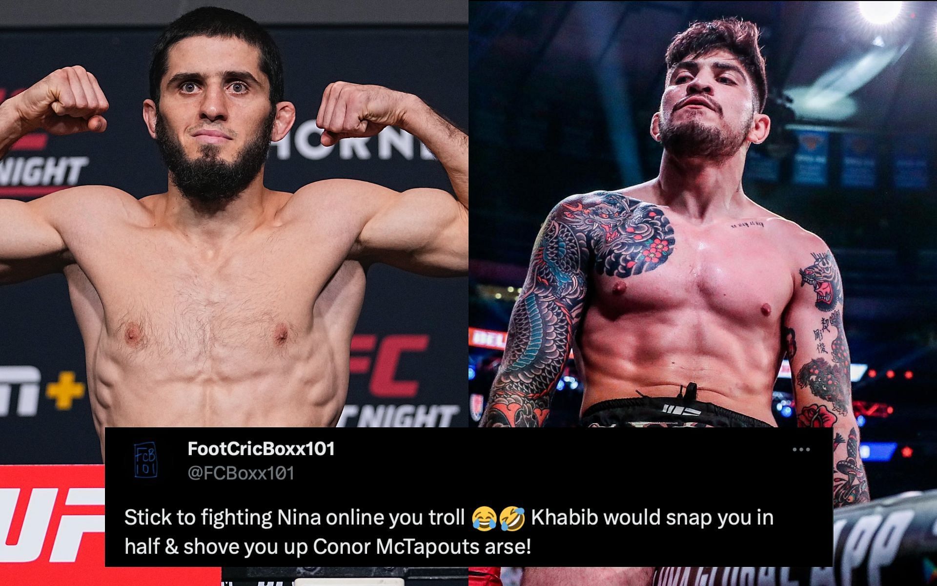 Islam Makhachev and Dillon Danis [Image credits: Getty Images and @dillondanis on Instagram] 