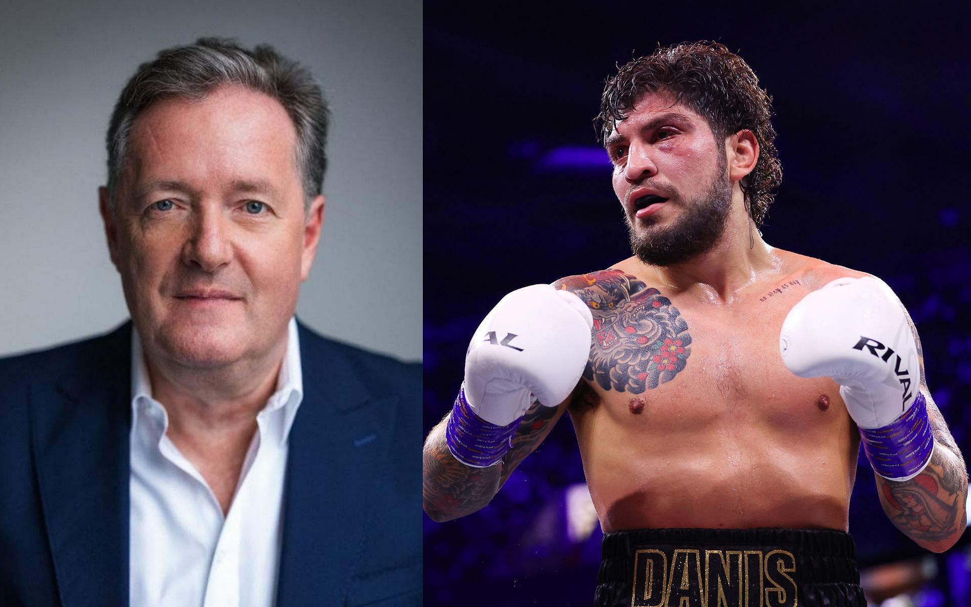 Piers Morgan (left) and Dillon Danis (right). [via YouTube and Getty Images]