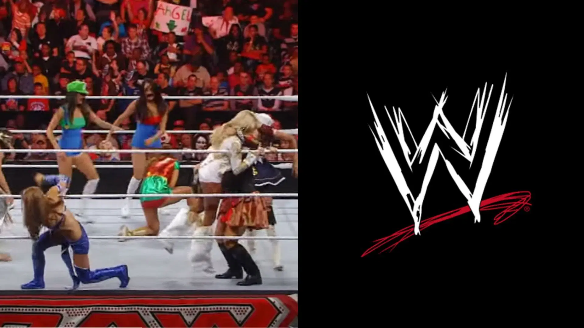 11 women competed in a Halloween Divas Battle Royal