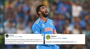 "At its absolute best" - Fans react as Jasprit Bumrah finishes with 4/39 in IND vs AFG 2023 World Cup match