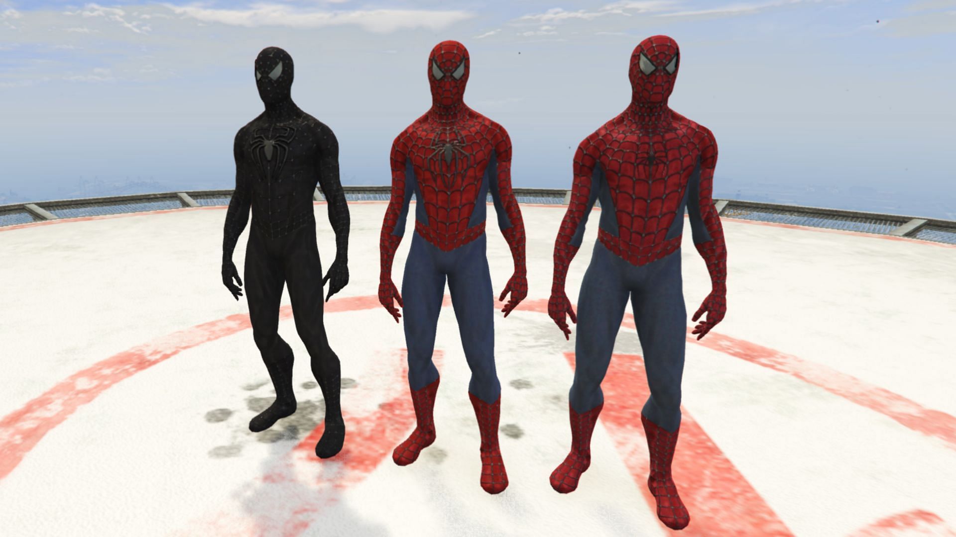 All three Spider-Man suits are included in the mod (Image via Barak101, OkaymanXXI, and evilmaginakuma)