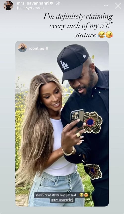 Savannah James replies to her stylist on her true height