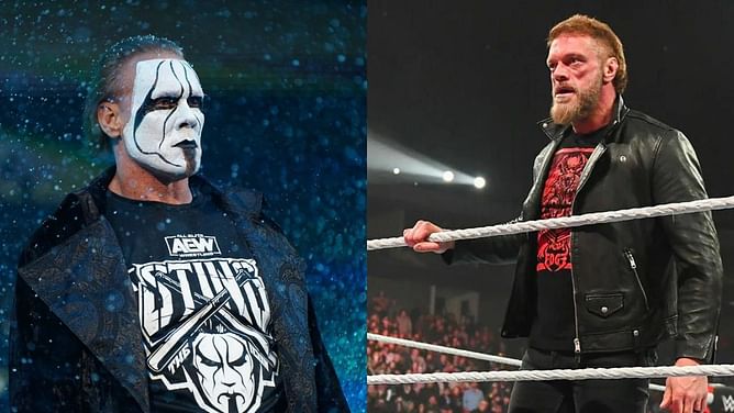 Sting gives a reality check to Adam Copeland (Edge) during AEW Dynamite