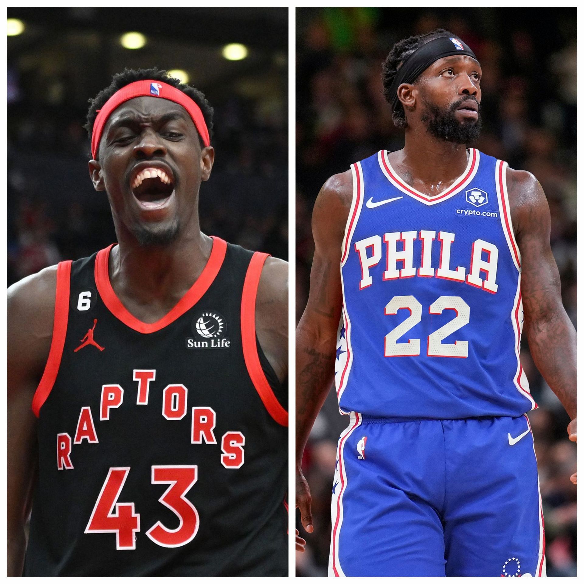 Patrick Beverley (Right) calls out Pascal Siakam (L) and the Raptors