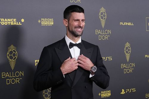 Novak Djokovic at the 2023 Ballon d'Or ceremony