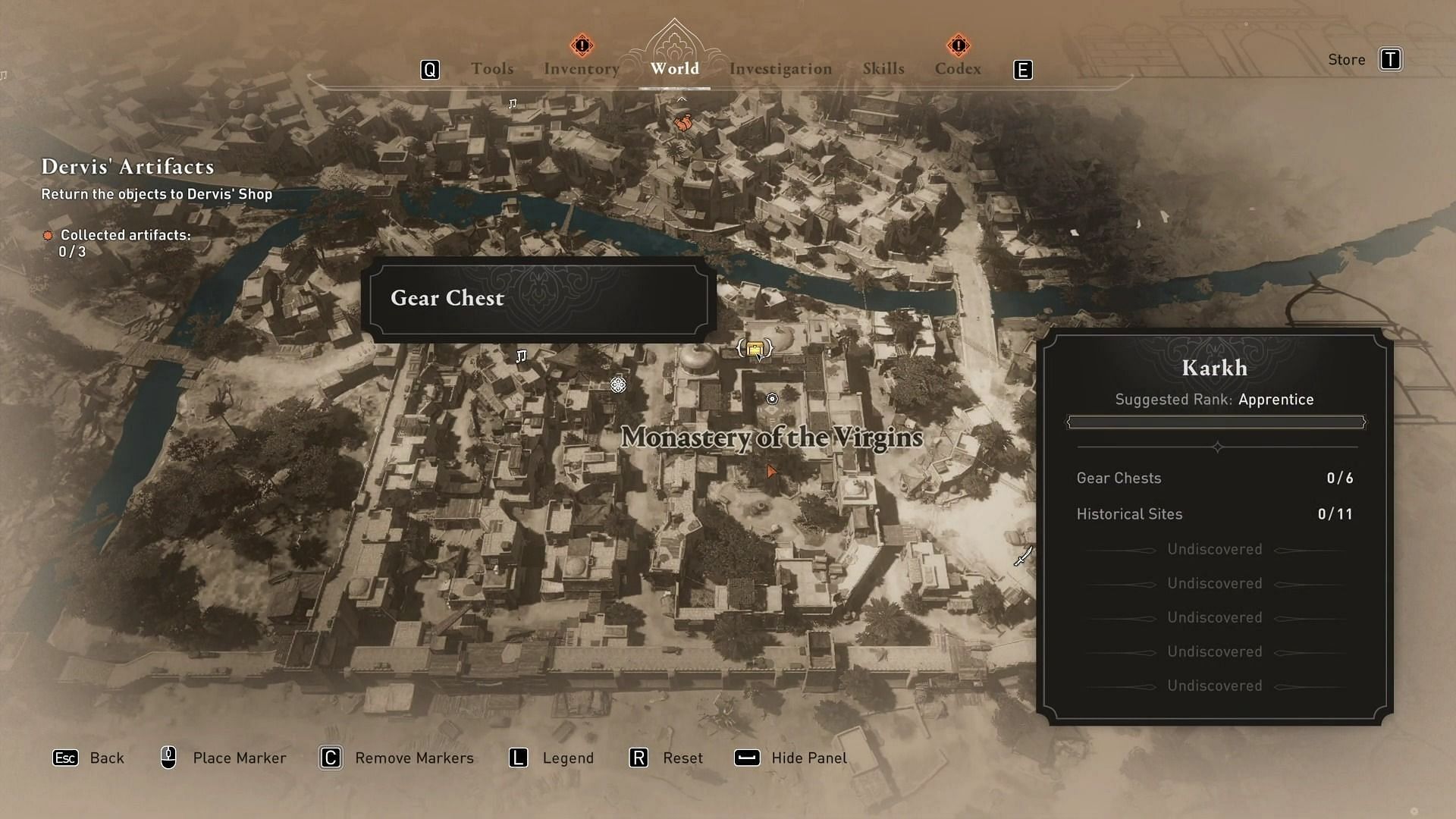 Monastery of the Virgins Gear Chest location in Assassin&#039;s Creed Mirage (Image via Ubisoft)