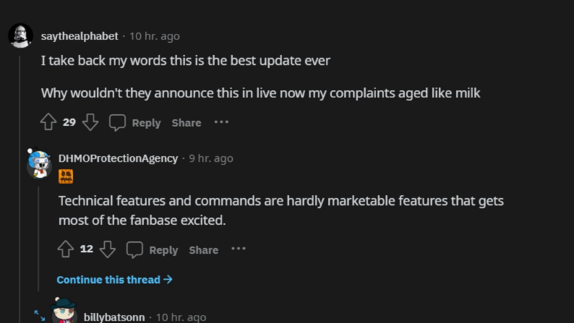 Minecraft fans have a positive reception to the new /tick command (Image via Reddit)