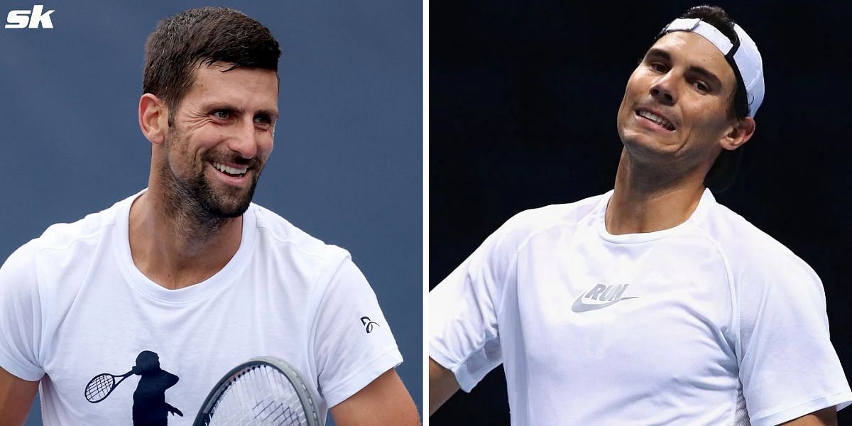 Novak Djokovic (L) and Rafael Nadal.