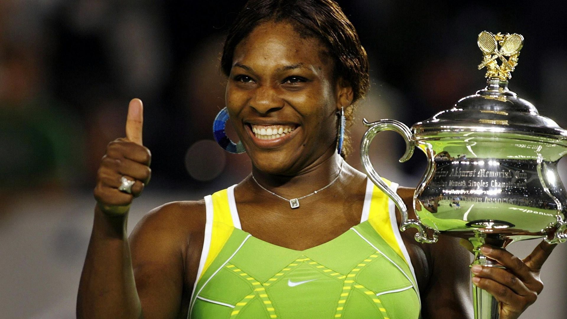 Serena Williams appears to be ecstatic after winning the 2007 Australian Open title