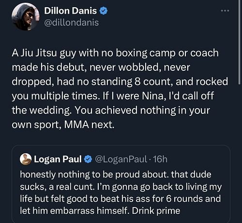 Twitter @DillonDanis and @LoganPaul