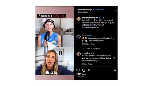 Image Caption: Clarissa Thompson's Instagram post's comment section