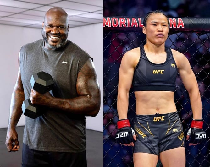 "You hit hard" - 7'1" Shaquille O'Neal gets punched in stomach by 5'4" 2-time women's UFC champ