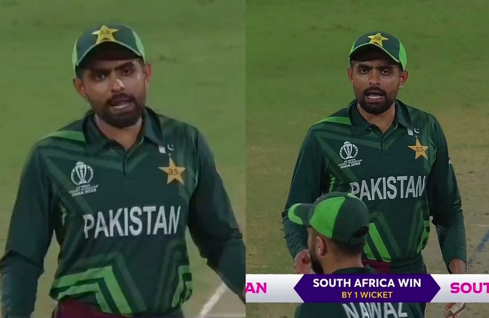 Babar Azam speaking with Mohammad Nawaz after the match. 