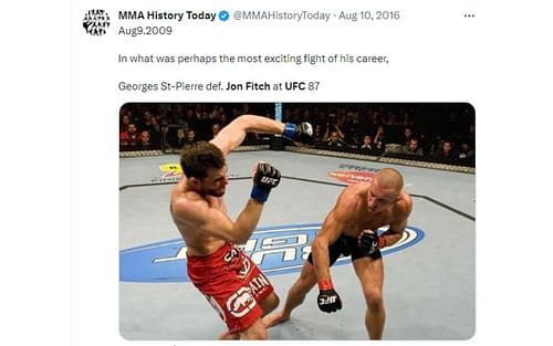 MMA History Today tweet about UFC 87