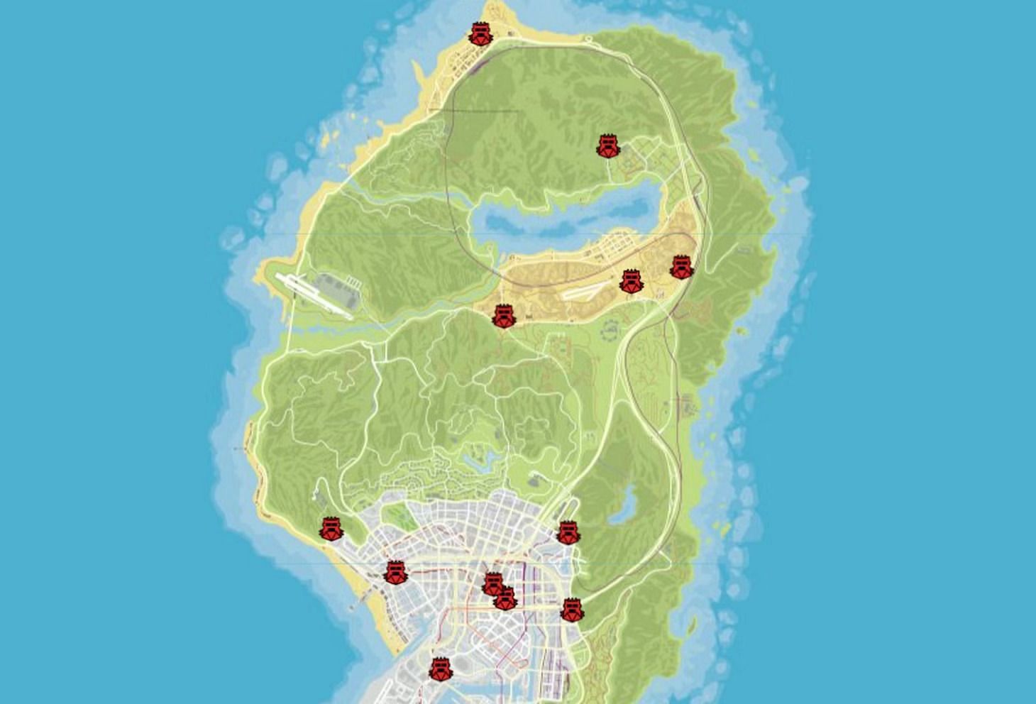 Map showing the location of the ghost truck (Image via GTAWeb.eu)