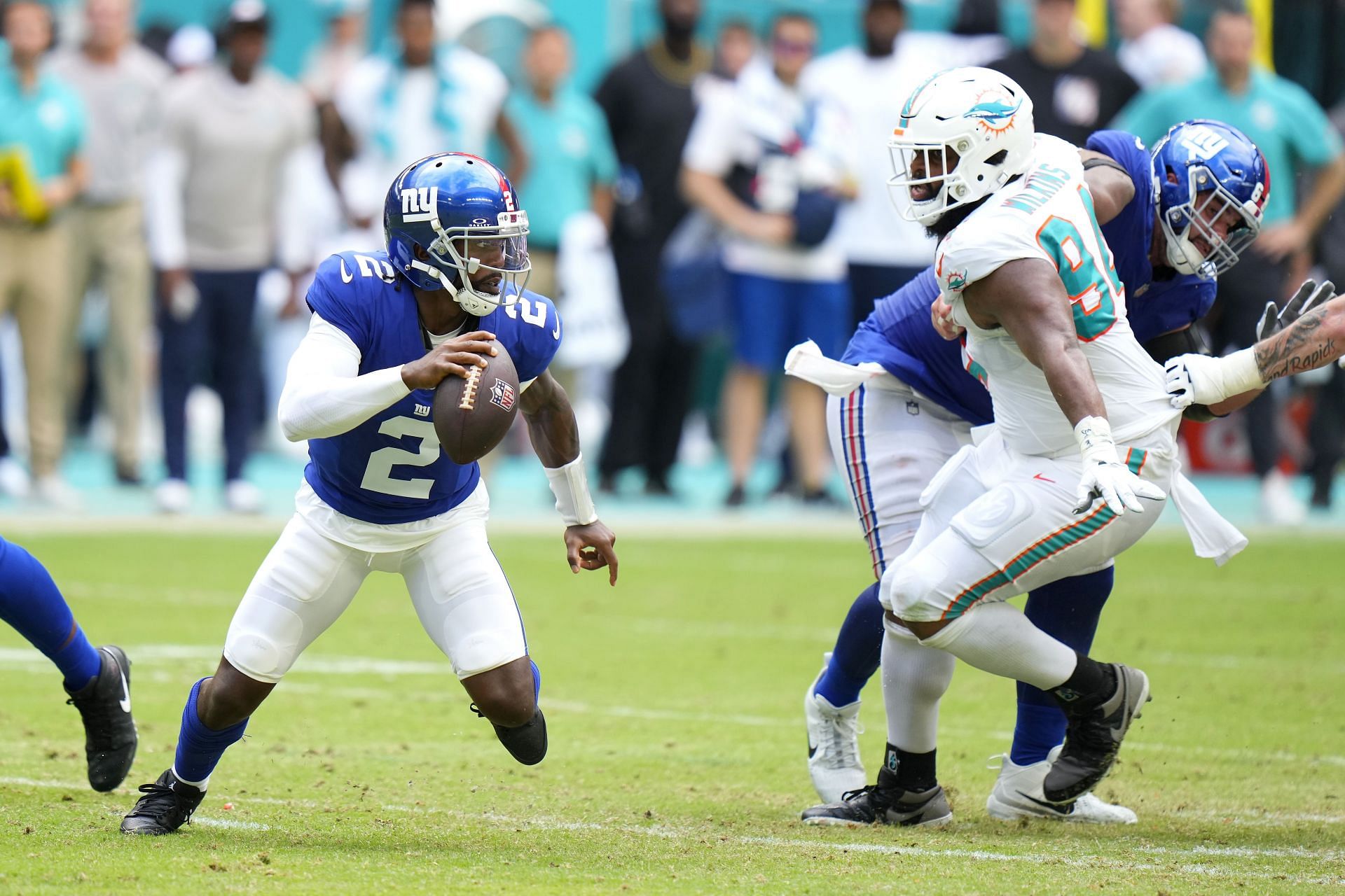 Tyrod Taylor during the New York Giants v Miami Dolphins