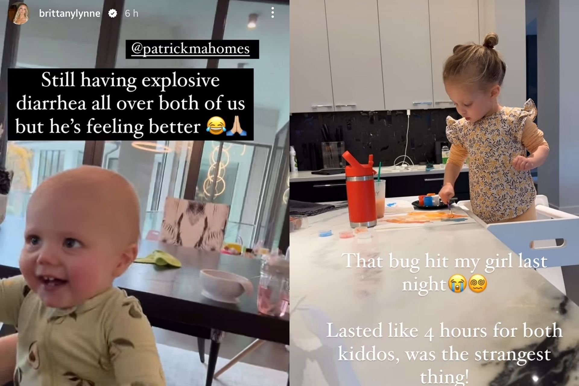 Brittany Mahomes reveals terrifying diarrhea scare for daughter Sterling, son Bronze after stomach bug attack