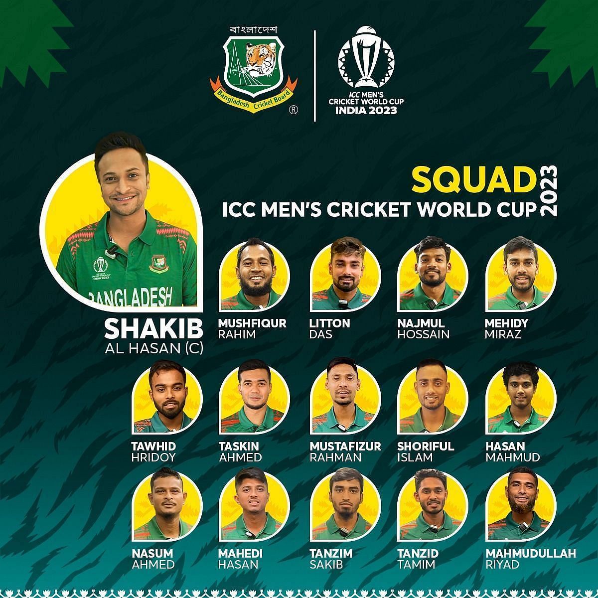 Cricket World Cup Bangladesh Squad 2023