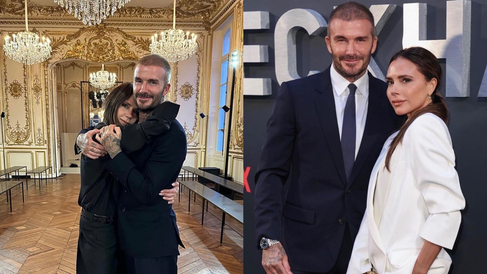 David Beckham mocked his wife Victoria for claiming that she belonged to the &quot;working class.&quot; (Images via Instagram/@davidbeckham &amp; @victoriabeckham)