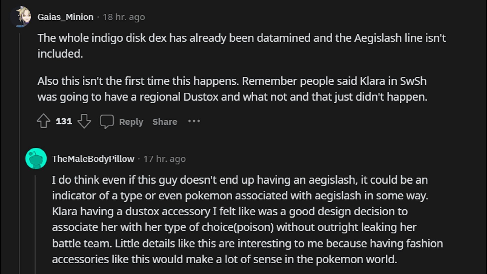 Pokemon Redditors dump cold water on the Paldean Aegislash theory (Image via Reddit)